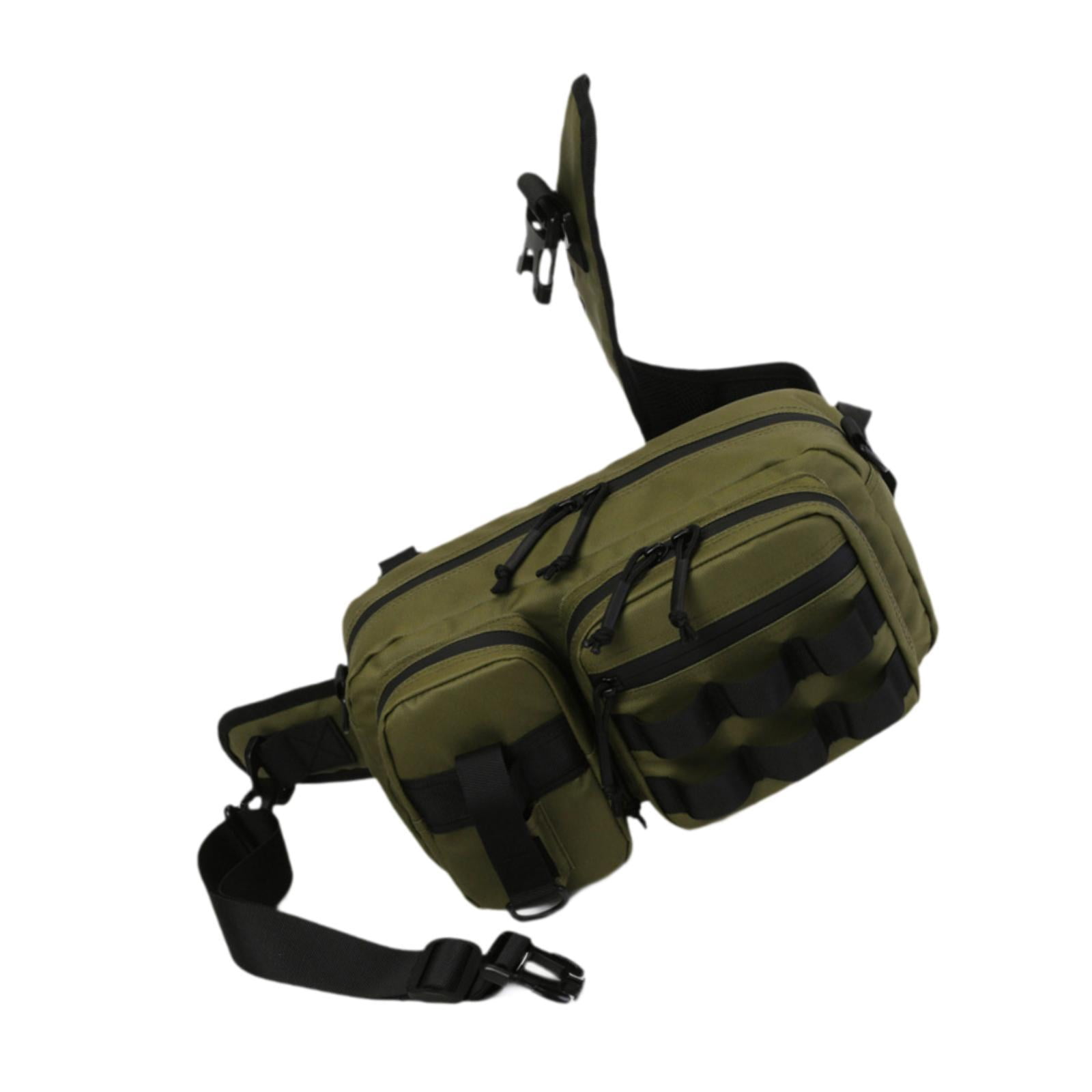 Wswqop Fishing Accessories Storage Bag Fishing Belt Bag Waist Pack Fishing Gear Storage Green