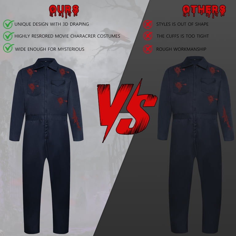 Nezababy Halloween Horror-Overall – Gruseliger Killer-Anzug – Cosplay Mörder-Outfit Für Partys & Events – Atmungsaktives Polyester