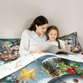 thumbnail image 5 of Homewish Xmas Snowman 2pcs Bedding Comforter Set For Teens Boys Girls,Festival Candy Cane Twin Comforter Sets,Merry Christmas Breathable Bedding Set,Ultra Soft Home Decor,Reversible, 5 of 8