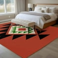 thumbnail image 5 of Triangle Combination Pattern Area&nbsp;Rug 5x8ft Black Green Red Retro Decor Non-Slip&nbsp;Washable Square&nbsp;Rugs Soft Felt Indoor Floor Mat for Bedroom Kitchen Living Room Bathroom, 5 of 9