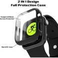 thumbnail image 3 of 2 Pack Hard PC Case Compatible with Apple Watch Series 8 Series 7 45mm Screen Protector, Tempered Glass Film Hard Bumper Anti-Scratch HD Ultra-Thin Protective Cover for iWatch 45mm, Black+Black, 3 of 5