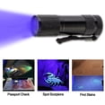 thumbnail image 3 of Linterna LED ultravioleta de 9 LED/linterna LED UV de luz negra 395nm Detector de manchas y orina para mascotas Encuentra manchas en la ropa alfombra o alfombras JFHHH pequeña, 3 of 5