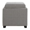 thumbnail image 4 of SAFAVIEH Home Collection Harrison Black/ White Gingham Single Tray Square Foot Rest Storage Ottoman, 4 of 5