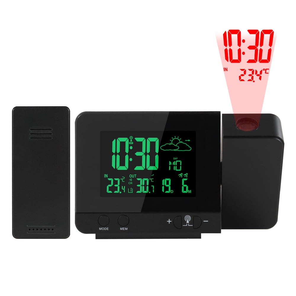 USB Charger Dual Alarm Clocks for Bedrooms SMARTRO Digital Projection Alarm Clock with Indoor Thermometer 