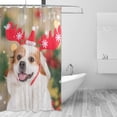 thumbnail image 2 of Coolnut Happy Dog at Christmas Bath Shower Curtain Liners 60x72in 100% Polyester Waterproof with Curtain Hook, 2 of 6