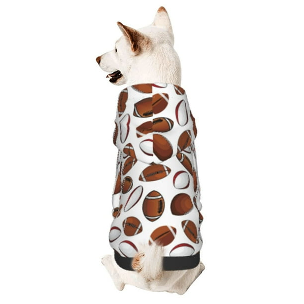 Balery Football Sudadera con Capucha para Perros Pequeños – Ropa para Mascotas, Disfraz para Perros y Gatos, Ideal para Fiestas y Cosplay-X-Large