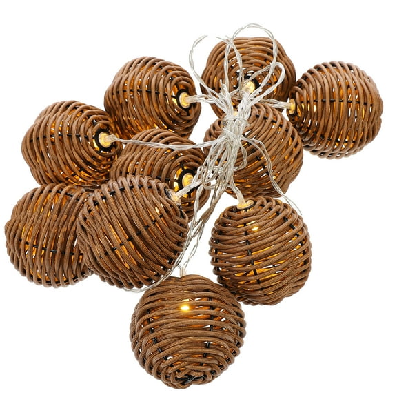 LULULION 1Set Battery Operated Imitation Rattan ng Light Decorative Indoor Party Light