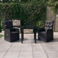 thumbnail image 2 of vidaXL Patio Dining Set Seat 3/5/7 Piece Black/Gray 31.5"/55.1" Table Length, 2 of 22