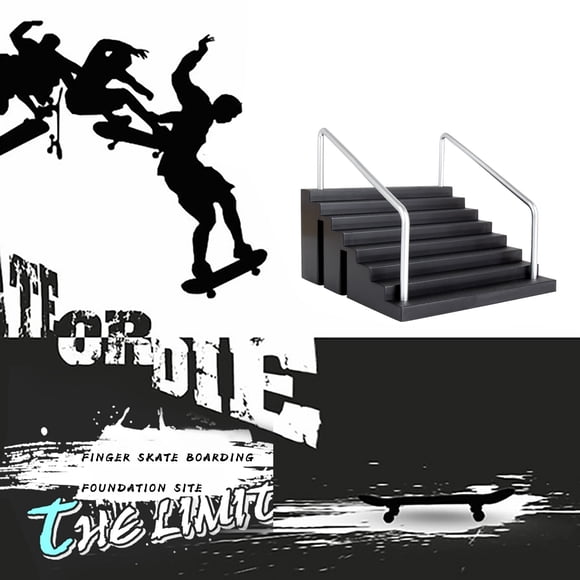 Cagogo 6Pcs Finger Skateboard Ramp Parts, Skate Parks Kit Ramp Parts for Fingerboard Training, Fingerboard Ramp Skateboard Props forKidsTeens, Portable Mini Skateboard Ramp Kit for Fingerboard
