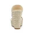 thumbnail image 2 of BLISSFUL STEP Sandales Compensées Espadrilles à Plateforme avec Strass pour Femmes Beige (Taille 5,5), 2 of 6