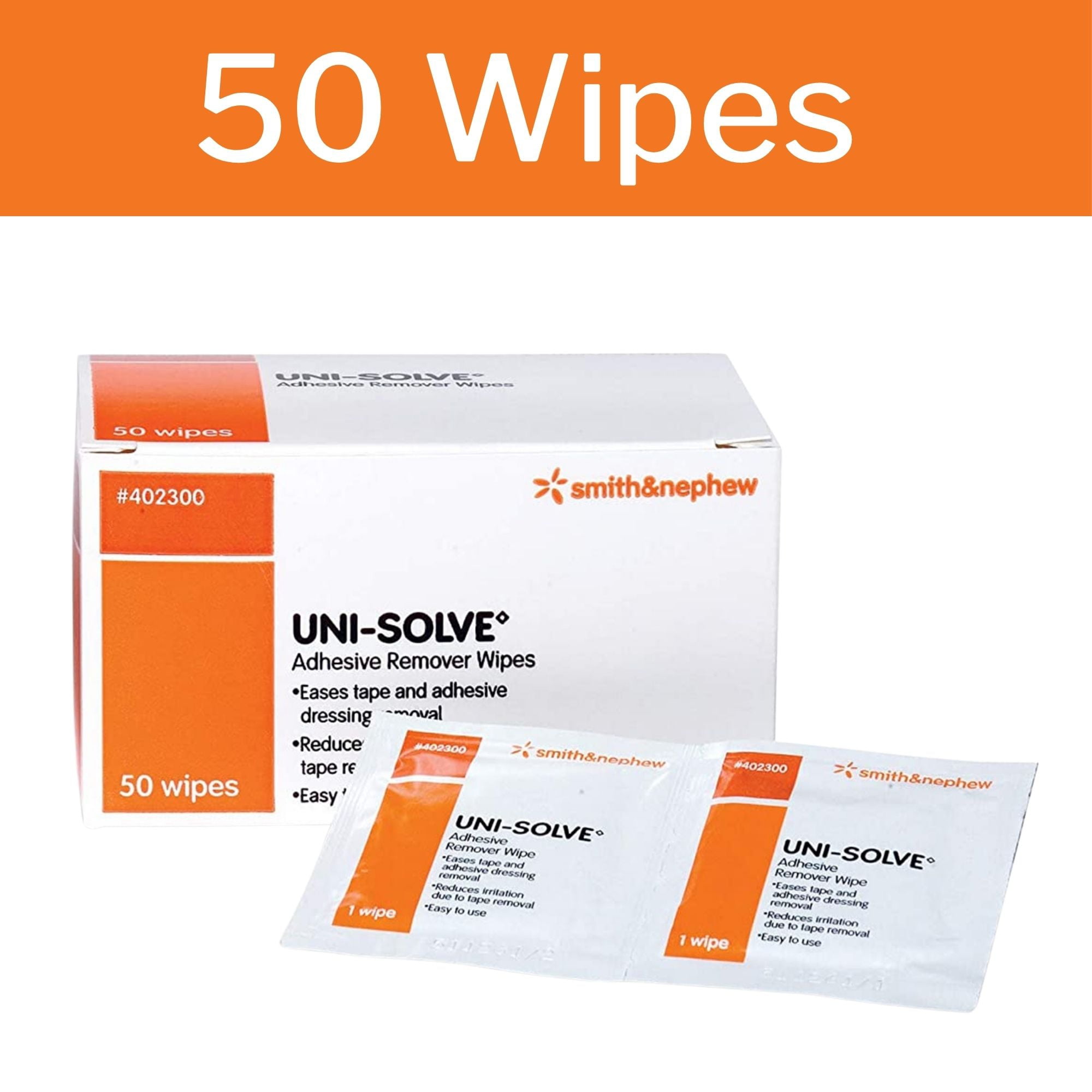 Uni-Solve Adhesive Remover Wipes By Smith And Nephew, Model No : 402300 -  50 Ea
