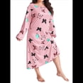 thumbnail image 2 of Camisón de Larga para Mujer, Estampado, Camiseta, Vestido de Dormir Rosa XXXL, 2 of 8