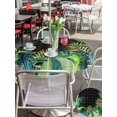 thumbnail image 5 of Outdoor Tablecloth with Umbrella Hole for Patio/Picnic/Party/Camping, Summer Botanical Waterproof Table Cloth Round Cover Washable, Tropical Monstera Palm Leaf Black (Dia 54"), 5 of 8