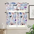 thumbnail image 2 of 3 Piece Kitchen Curtains Tiers and Valances Set, Thanksgiving Autumn Orange Tones Bohemian Floral Print Boho Rod Pocket Short Window Treatment Tiers Curtains Panel and Valance for Cafe Bathroom, 2 of 6