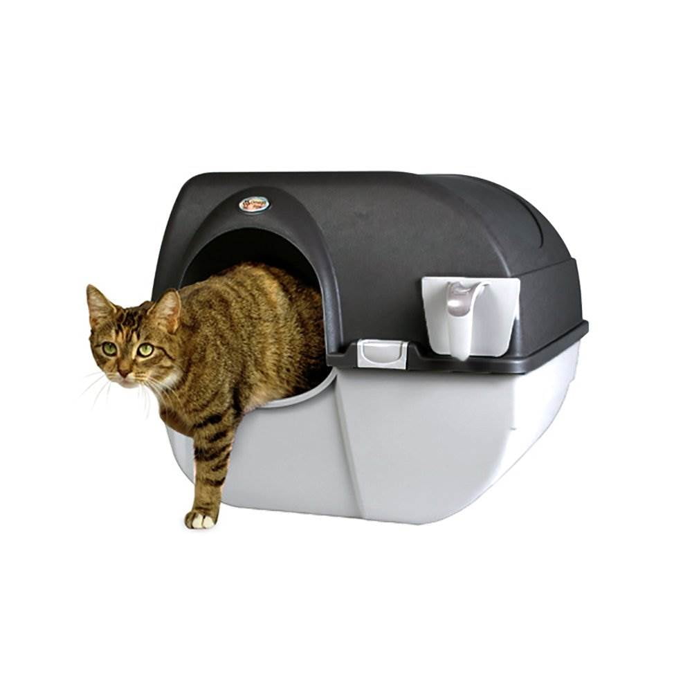 Omega Paw Premium Roll N Clean Blue Plastic Self-cleaning Sifting Litter Box  in the Litter Boxes department at