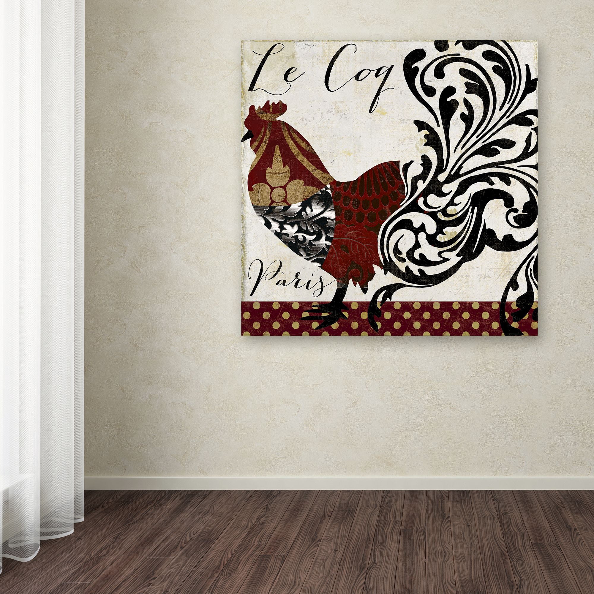 Trademark Fine Art "Roosters of Paris I" Canvas Art by Color Bakery