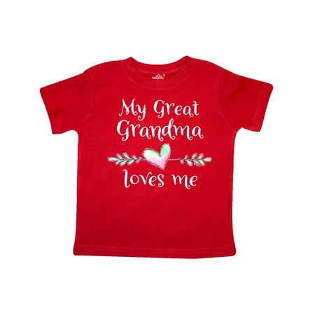 

Inktastic My Great Grandma Loves Me- Heart Great Grandchild Gift Toddler Boy or Toddler Girl T-Shirt