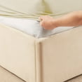thumbnail image 6 of Virtu Bed Sheets Set, Deep Pocket Rayon Derived from Bamboo Blend Cooling 4 Piece Twin Sheets sets, Cream, 6 of 7