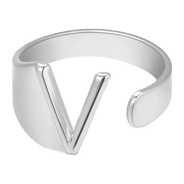 EGNMCR Rings Fashion Couple Ring Twenty Six English Letter Open Ring Couple Jewelry Letter ring