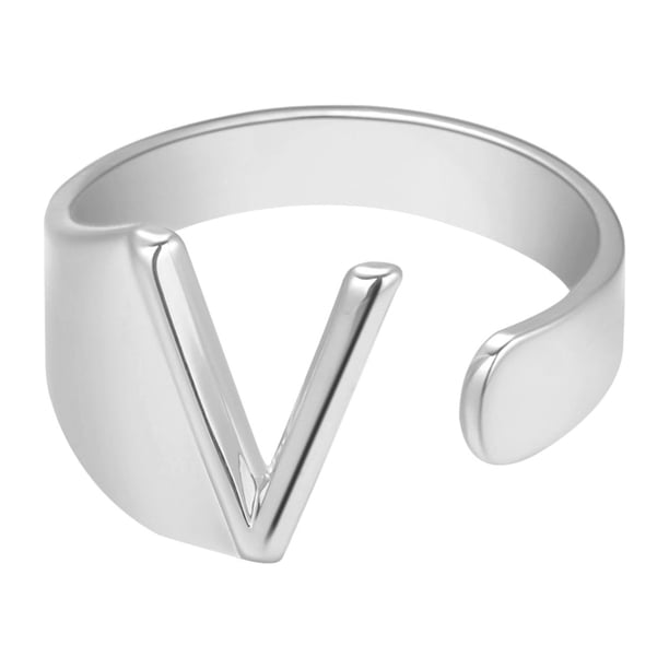 Fiudx Anillo de Pareja de Moda con Veintiséis Letras Inglesas, Anillo Abierto, Joyería para Parejas