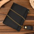 thumbnail image 3 of Men Genuine Leather Short Wallet with Chain Zipper Clutch Wallets Male Short Trifold Purse Card Holder Change Coin Purse, 3 of 4