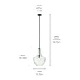 thumbnail image 2 of Kichler Everly 19.75" Transitional 1 Light Black Pendant Light with Clear Glass, 2 of 5