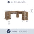 thumbnail image 5 of BELLEZE Modern Corner L-Shaped Home Office Computer Laptop Desk or Writing Study Workstation with Keyboard Tray, Two Drawers and Cabinet - Barlow (Rustic Oak), 5 of 7