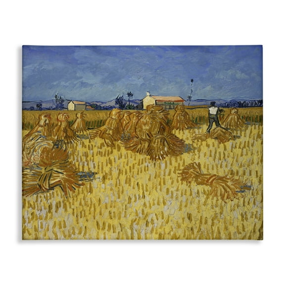 Stupell Industries Van Gogh Corn Harvest Landscape & Nature Painting Wrapped Canvas Art Print Wall Art, 20 x 16