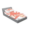 thumbnail image 2 of Ambesonne Nautical Fitted Sheet & Pillow Sham Set, Octopus Holding Sap, Twinxl, Coral Beige Green, 2 of 2