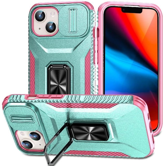 Funda para GANGXUN iPhone 15 - Soporte metálico, Función magnética, Verde