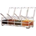 thumbnail image 1 of juego de caja de condimentos acrílicos, caja de almacenamiento de tarros de condimentos, vinagrera con tapa y 4 cucharas, utensilios de cocina JFHHH pequeña, 1 of 5
