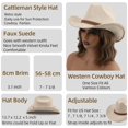 thumbnail image 4 of Sombrero vaquero Melesh Western para mujer y hombre, ala corta, color beige, 4 of 6
