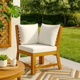 thumbnail image 6 of Outdoor Modular Sectional Corner Sofa Wedge Seat, Slatted Acacia Wood, 6 of 7