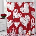 thumbnail image 2 of Valentine's Day Shower Curtain Love Heart Bathroom Curtains with Hooks, Waterproof Fabric Red Romantic Sweet Hearts Bath Shower Curtains Set for Bathroom Bathtubs Valentines Decor 72x72 Inch, 2 of 9