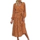 thumbnail image 1 of Moda Casual Vestido con cuello en V Manga larga Mujer Vestido estampado Mujer Vestidos largos Pompotops hdfakjf8179, 1 of 9