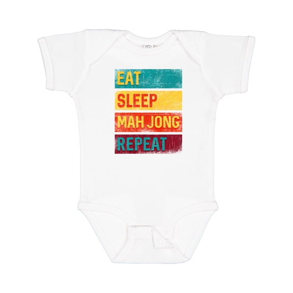 Inktastic Eat Sleep Mah Jong Repeat Boys or Girls Baby Bodysuit