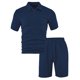 thumbnail image 4 of Pantalones de Carga con Cordón para Hombres, Verano Casual Color Sólido, Conjunto de Botones de Solapa de Manga Corta, 4 of 6