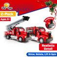thumbnail image 7 of Force1 2.4GHz RC Mini Firefighter Truck Tank & Boom Firetruck, 2pk, 1:64 Scale, Vibrant LEDs Toys for Kids Boys & Girls Ages 6+, 7 of 7