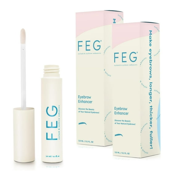 FEG Eyebrow Enhancer for Length Thickness Darkness Serum 100% Natural Eyebrow Enhancer Eyebrow Serum - 2 Pack