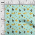 thumbnail image 2 of oneOone Viscose Jersey Aqua Blue Fabric Honey Bees Quilting Supplies Print Sewing Fabric By The Yard 60 Inch Wide, 2 of 4