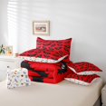 thumbnail image 5 of YST 7 Piece Bed in a Bag Queen Size Comforter Set Halloween Bedding Set,Black Red Halloween Bat Reversible Design Bed Set,Cartoon Halloween Comforter with Sheet Set,All Season, 5 of 5