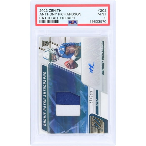 Anthony Richardson Indianapolis Colts Autographed 2023 Panini Zenith 2 Color Relic #202 #127/299 PSA Authenticated 9 Rookie Card - Fanatics Authentic Certified