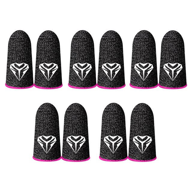 Injueey 5 pares de fundas antideslizantes para juegos móviles, guantes portátiles reutilizables de fibra de plata transpirables Videojuegos y accesorios Rosado