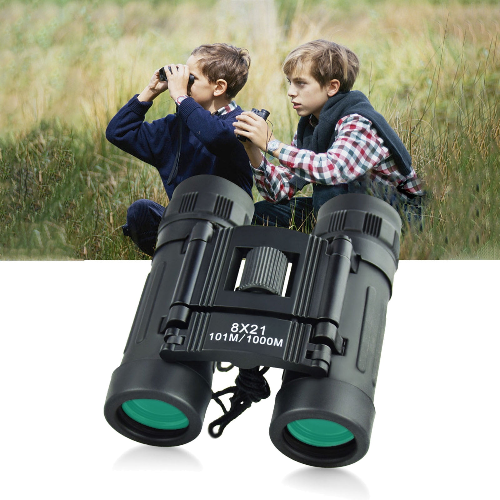 Fzsteel Anourney 8x21 Compact Binoculars with High-Definition Night Vision, Foldable Lightweight Design for Outdoor Adventures, Hiking, Concerts & Sports Events