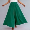 thumbnail image 2 of YUEHUA Women's Casual Elastic High Waist Wide Leg Pants Palazzo Trousers Skirt Elegant Flowy Wide Leg Pants Loose, 2 of 9