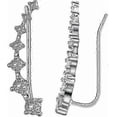thumbnail image 2 of 7 Crystals Ear Cuffs Hoop Climber S925 Sterling Silver Earrings Hypoallergenic Earring, 2 of 5