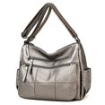 thumbnail image 1 of Bolso de hombro de cuero genuino de 2 capas para mujer, bandolera de diseñador, de alta calidad, 1 of 6