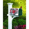 thumbnail image 4 of Mailbox Cover Cartoon Fire Truck Red Grey Car Mailbox Covers Magnetic Standard Size,Post Box Cover for Outdoor Garden Yard,Patriotic Firefighter Trucks on White Mailbox Wraps Mailbox Decals 21x18in, 4 of 6