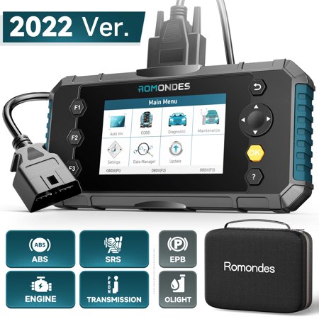 Romondes RD3000 OBD2 Scanner with EPB & Oil Light Reset ABS SRS Transmission Check Engine Code Reader Car Diagnostic Tool SRS Airbag Car Diagnostic Lifetime Free Upgrade