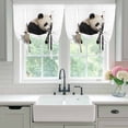 thumbnail image 4 of Funny Panda Balloon Curtains for Living Room/French Door, Cute Art Fun Lovely Animals on Toilets Tie Up Curtains 63 Inch Length Energy Saving Kitchen Curtains Shades for Windows 42"x63", 4 of 8